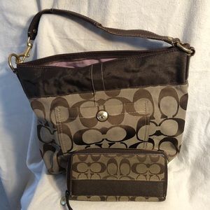 Coach handbag with matching wallet